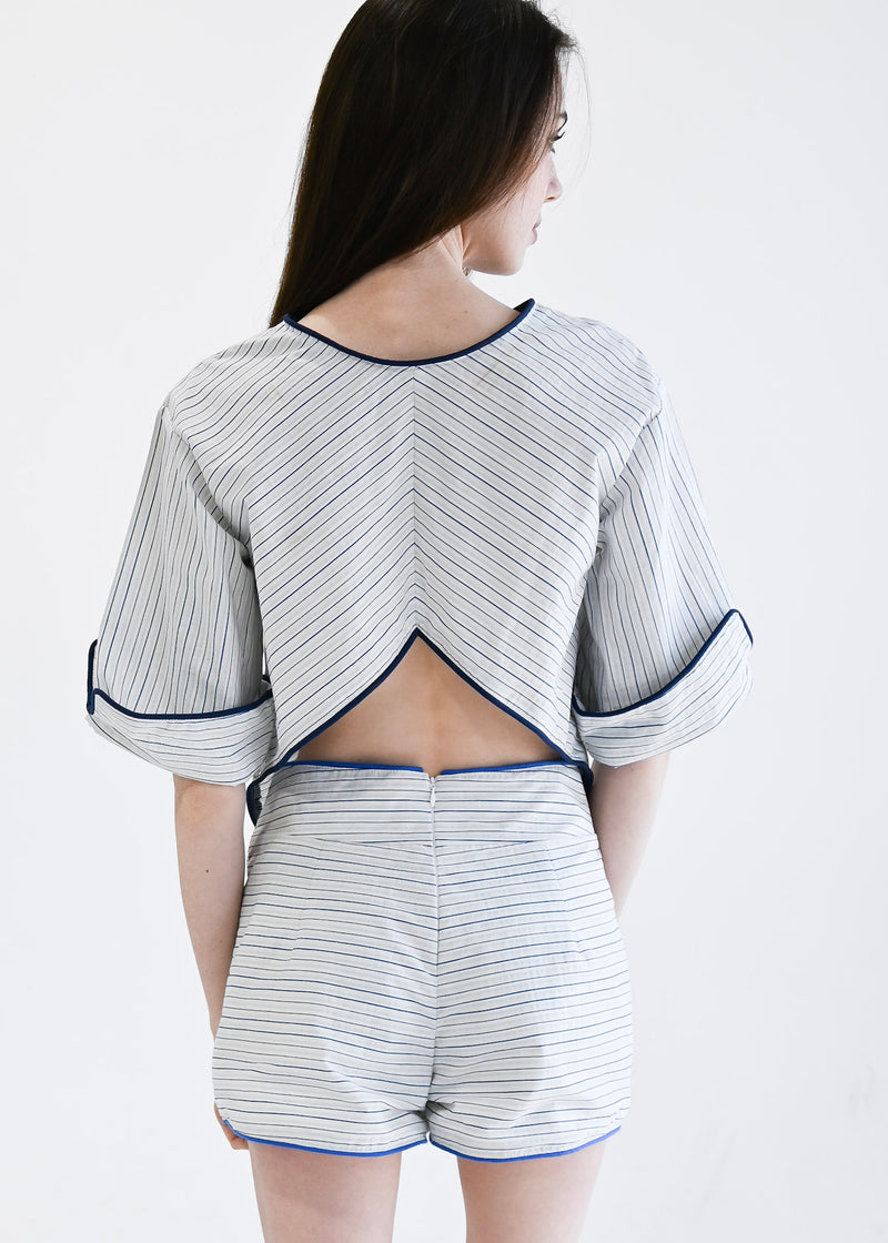 Reversible Top Blue Stripe