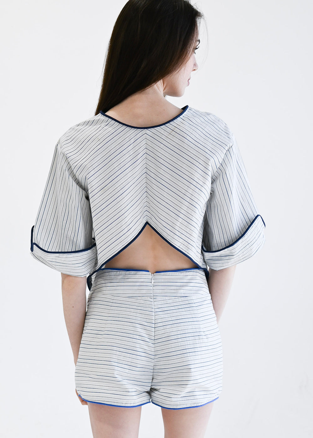 Reversible Top Blue Stripe