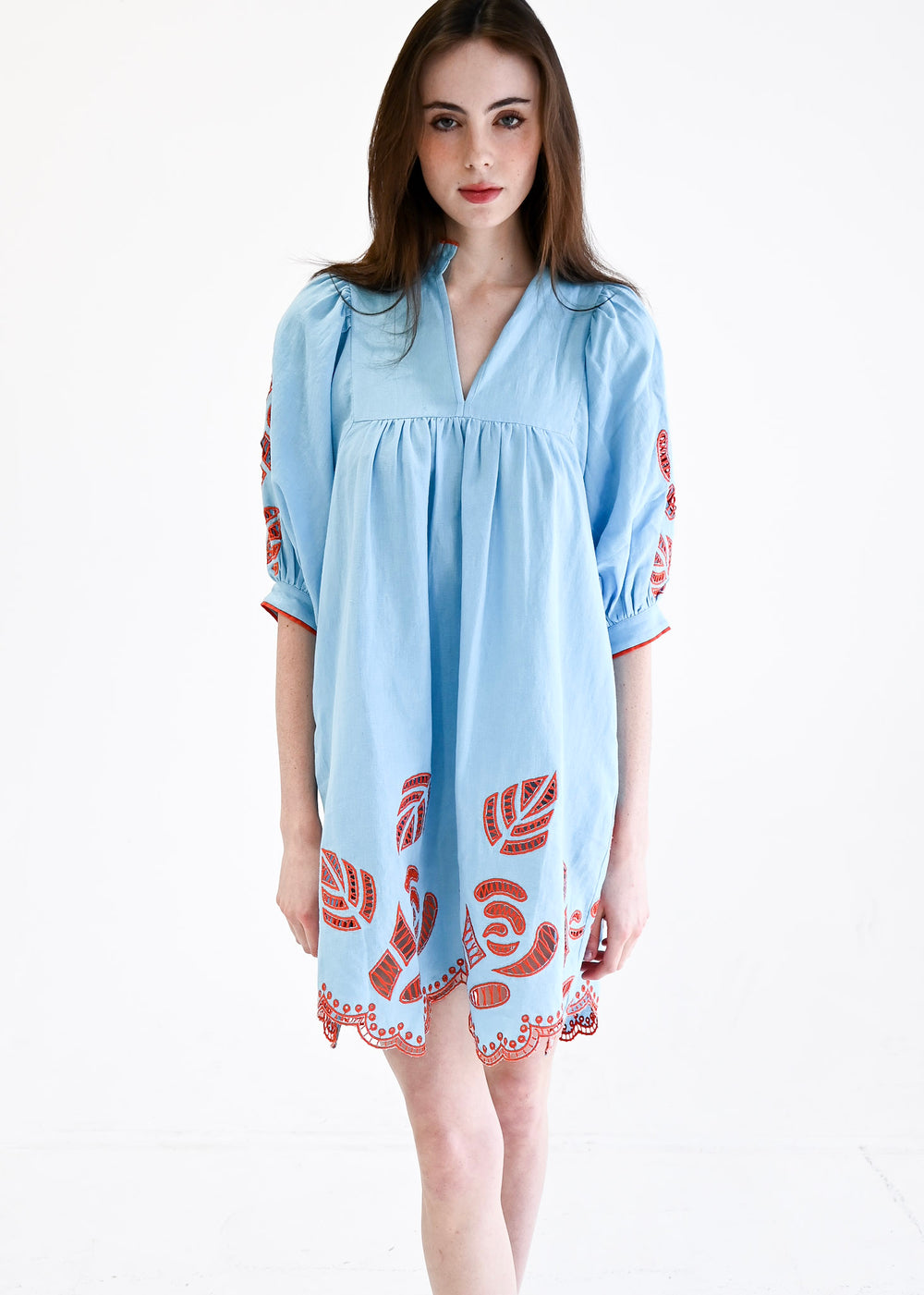 High Neck Dress Blue