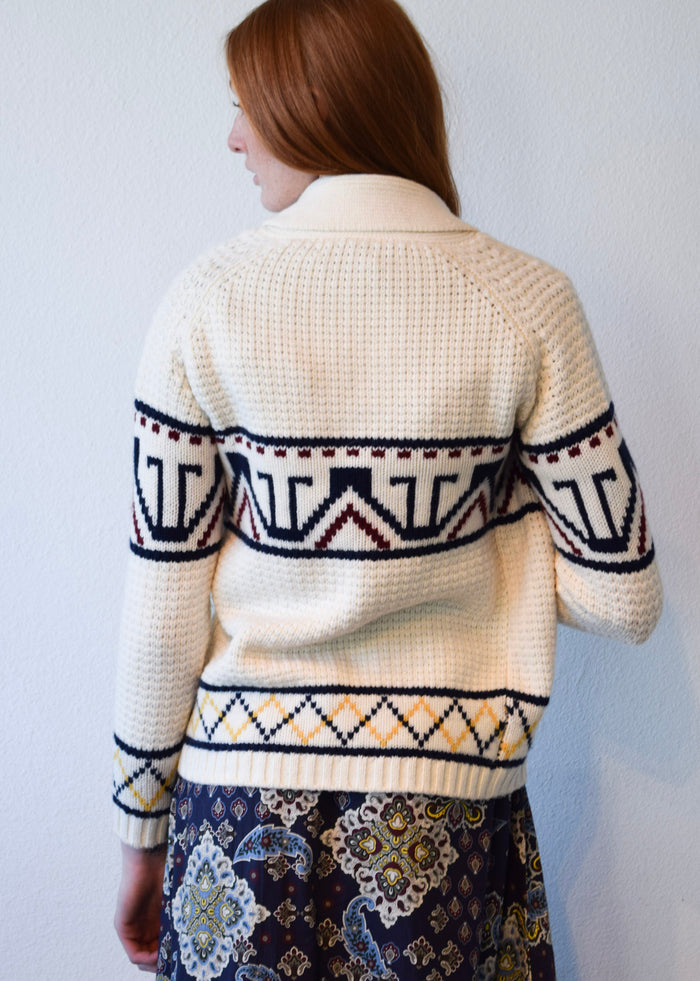 Cowboy Cardigan Sweater Cream