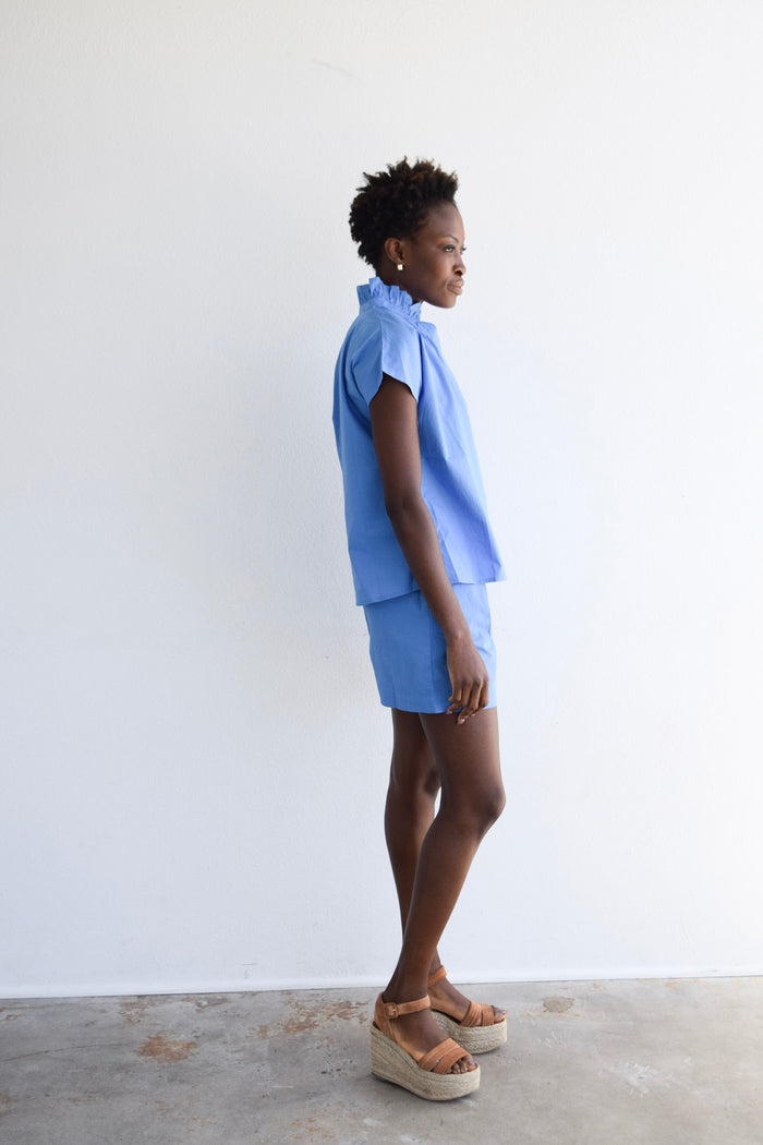 Vicki Short Sleeve Top Campanula Solid