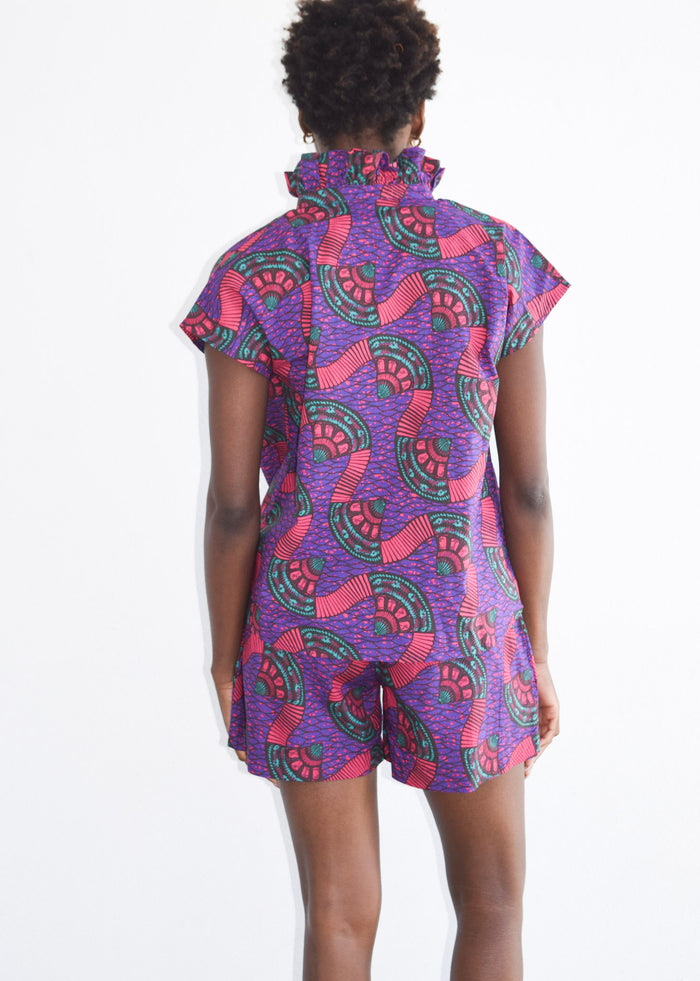 Vicki Short Sleeve Top Ruby Wax Print