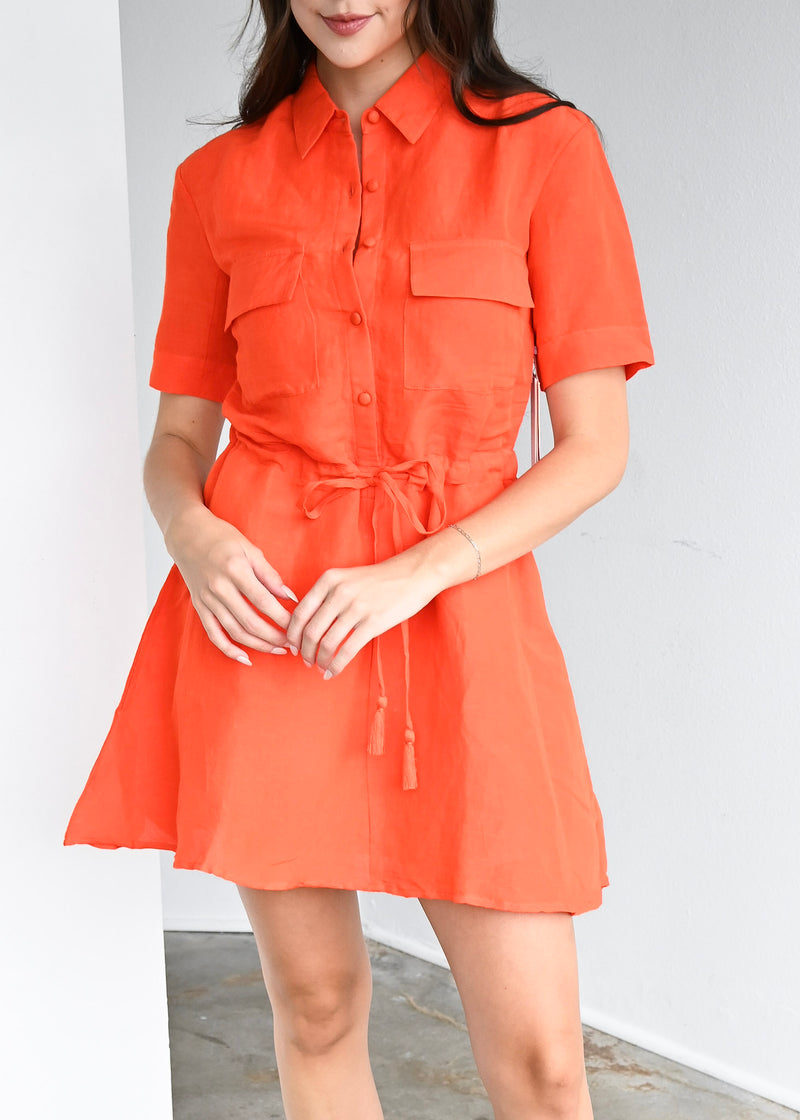 Kelli Short Dress Orange Flame