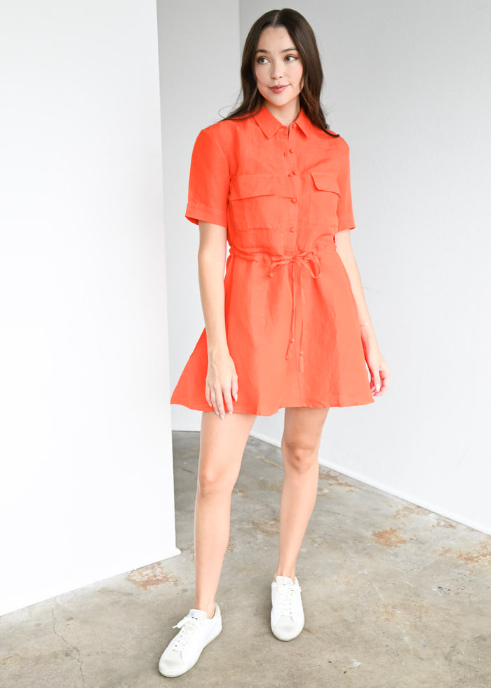 Kelli Short Dress Orange Flame