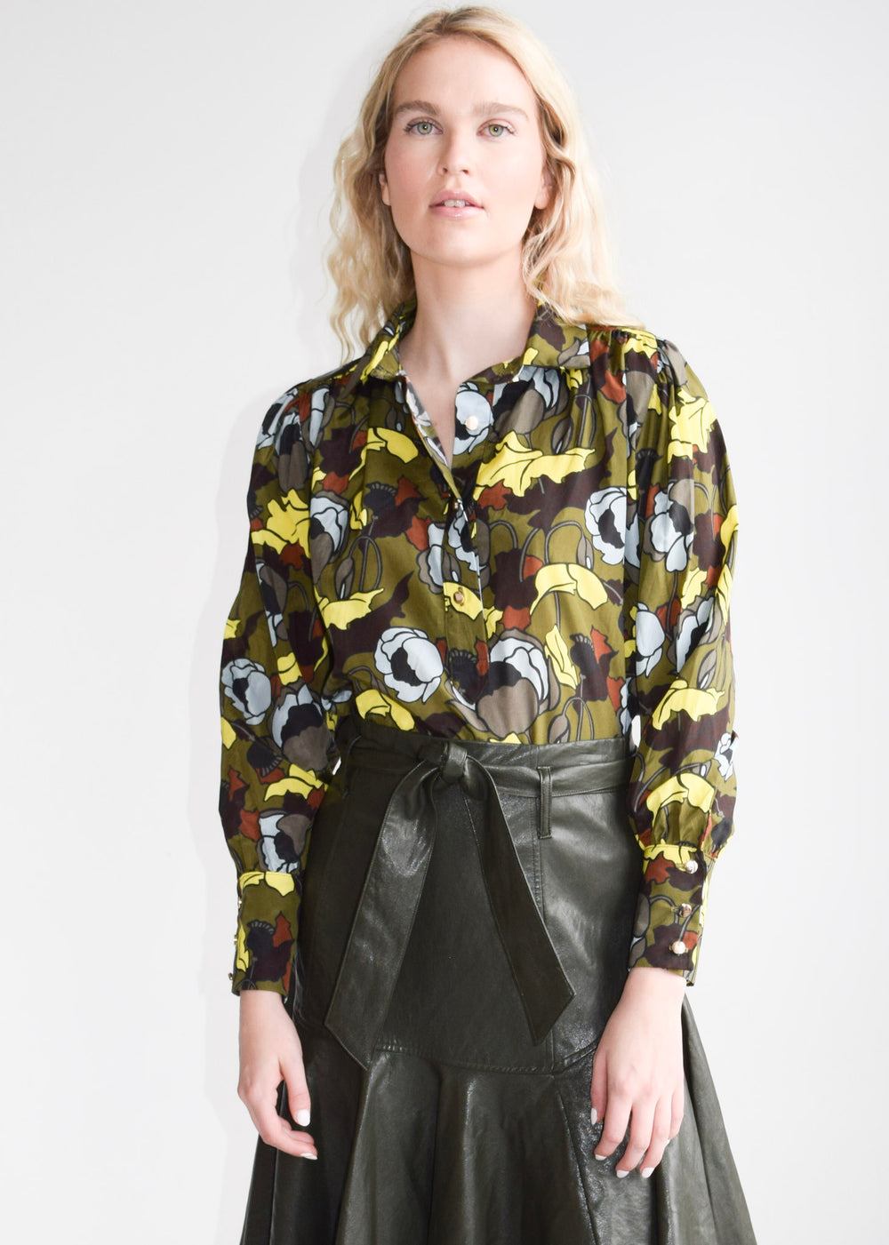 Everything Long Sleeve Top Olive Floral