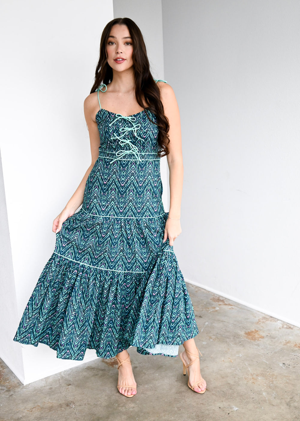 Lindsey Long Dress Zig Zag
