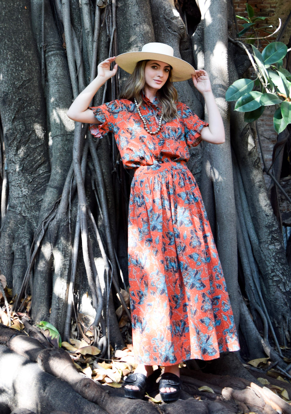 Yarrow Skirt Shibori Rose Rooibos