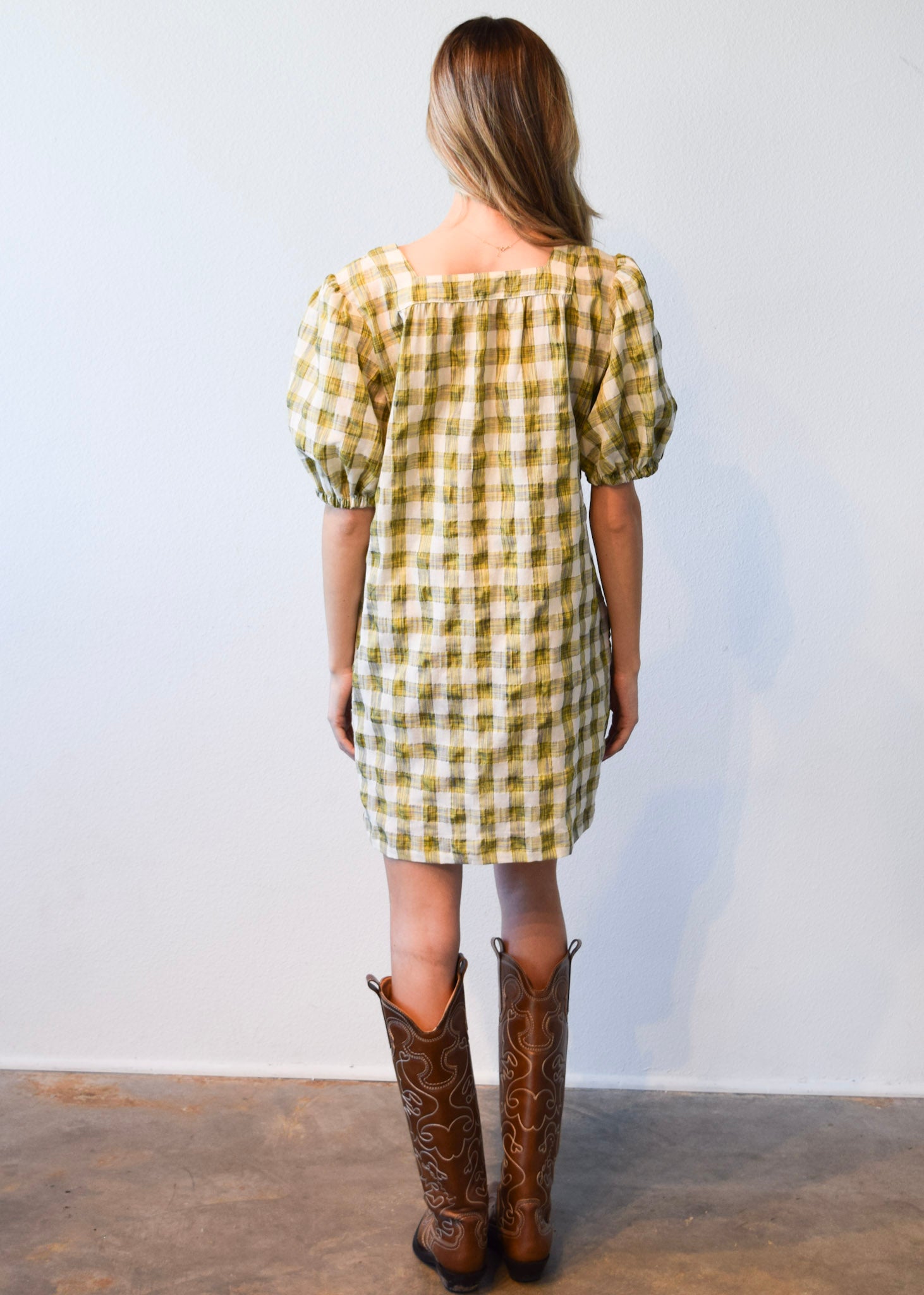 未開封　Gold-Buttoned Plaid Knit Dress Unopened Gold-Buttoned Plaid Knit Dress M | Mercari