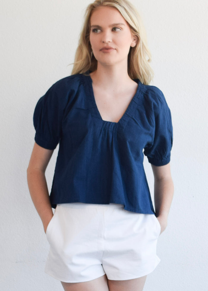 Marakesh Top Navy Woven