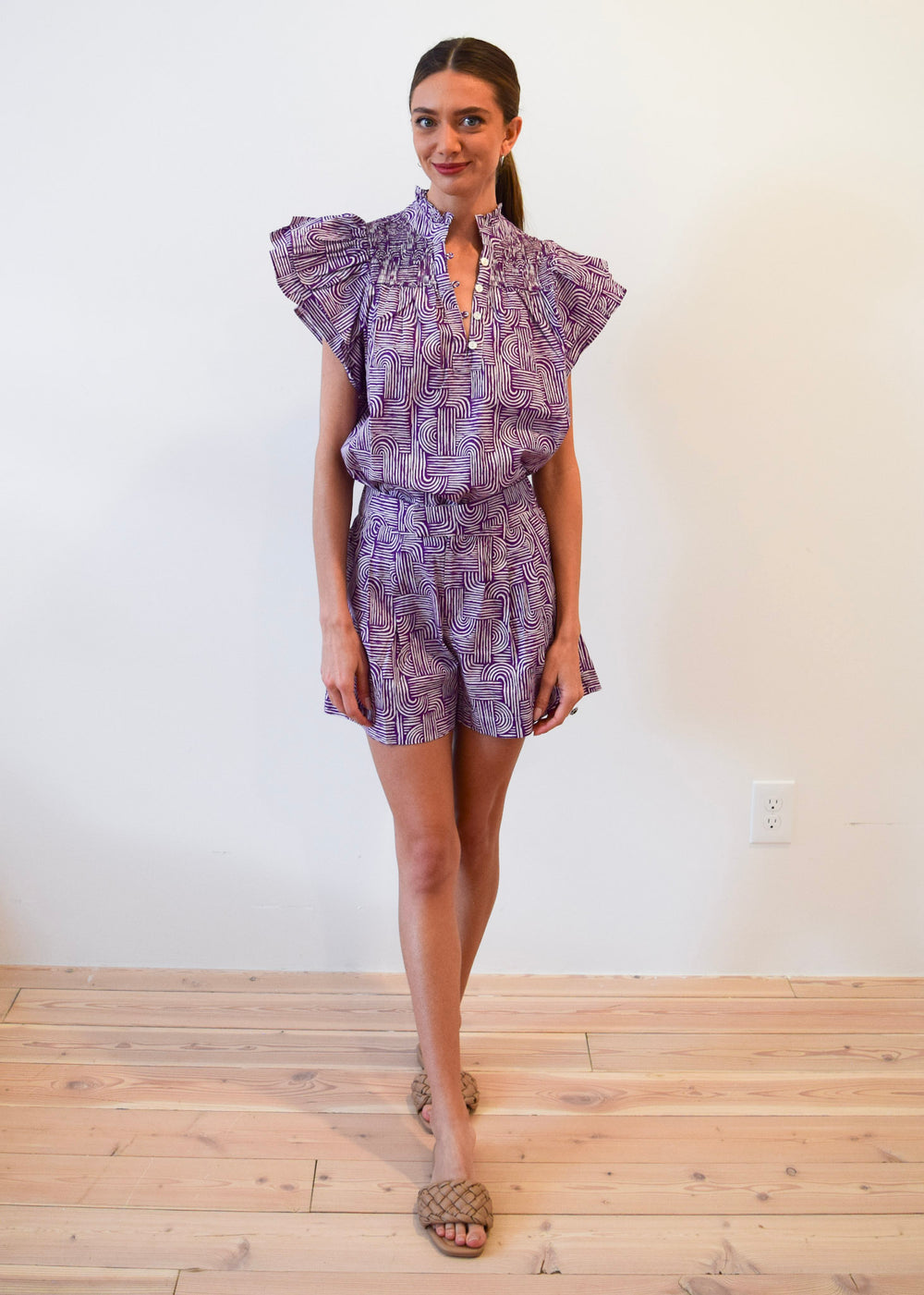 Smocked Top Purple Swirl