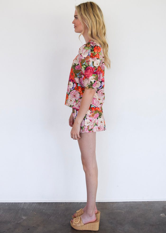 Horseshoe Top Floral Cotton Spandex Sateen