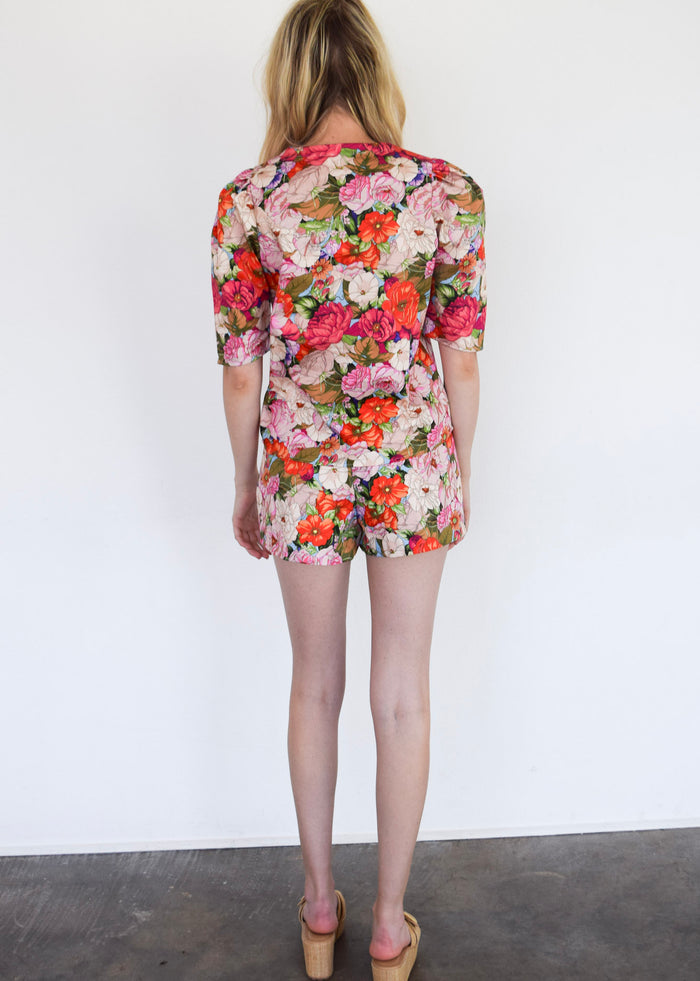 Horseshoe Top Floral Cotton Spandex Sateen