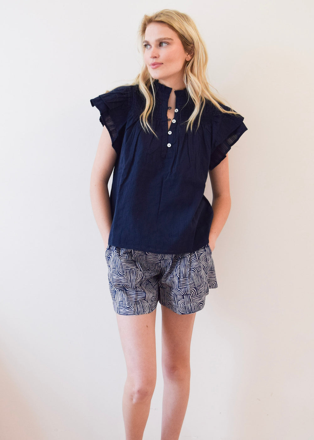 Willa Shorts Navy Swirl