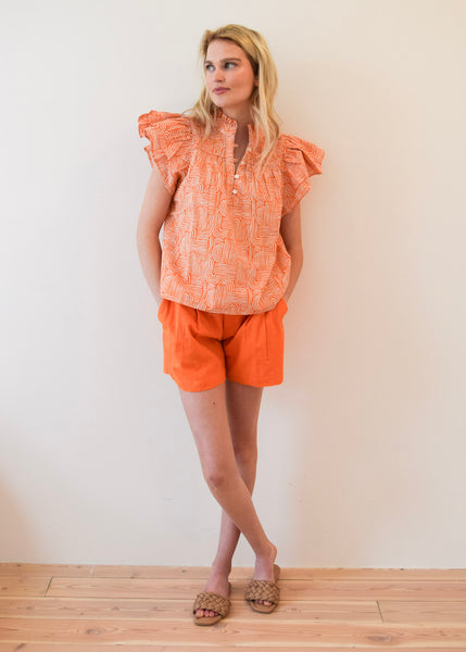 Never A Wallflower | Smocked Top Burnt Orange Swirl – NeverAWallflower