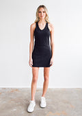 V Neck Tank Dress Black