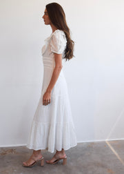 Chloe Maxi Dress Snow White Silver Stripe