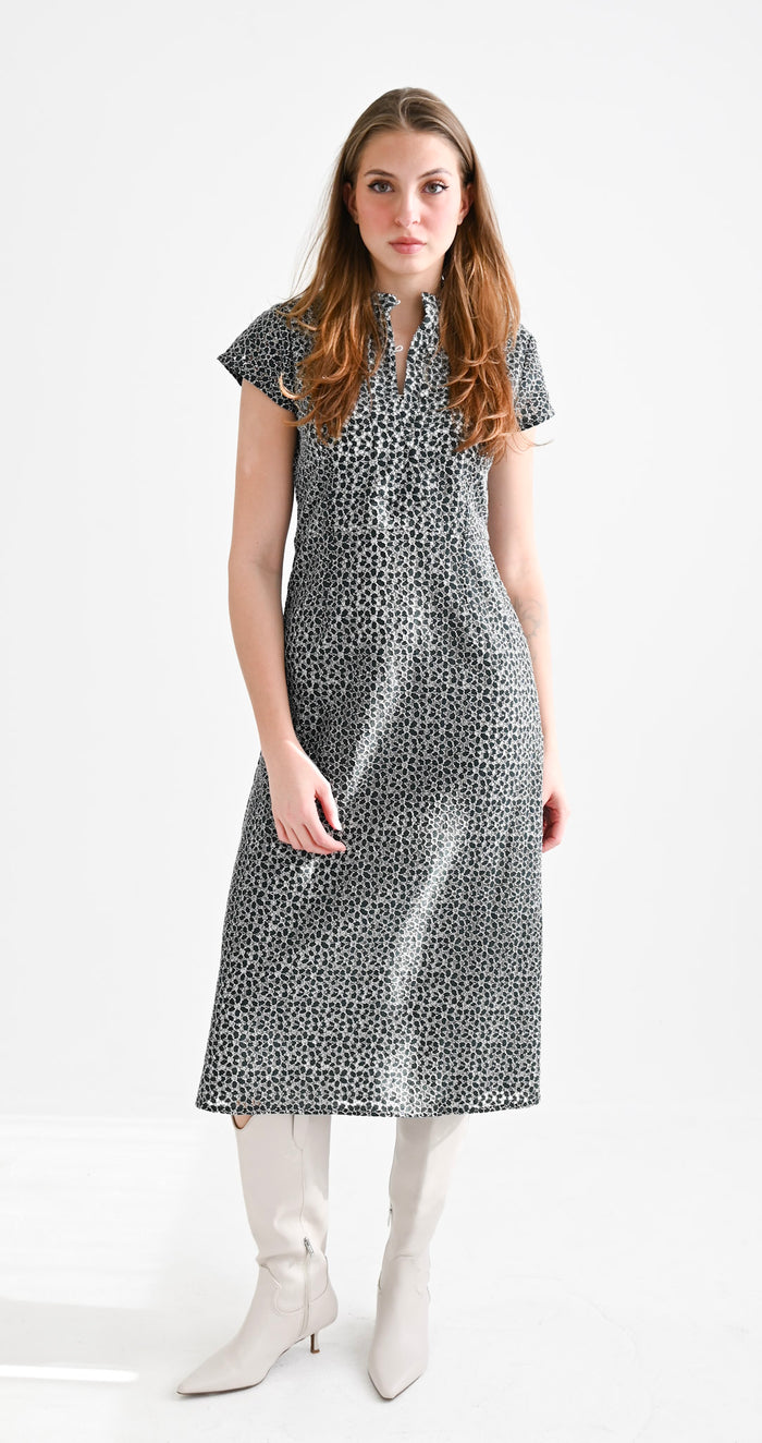 Column Dress Midnight Green Lace