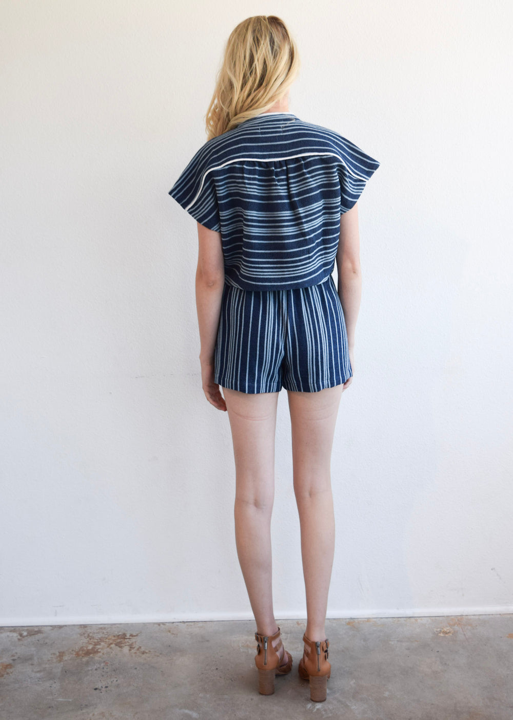 Pull On Shorts Navy Double Knit