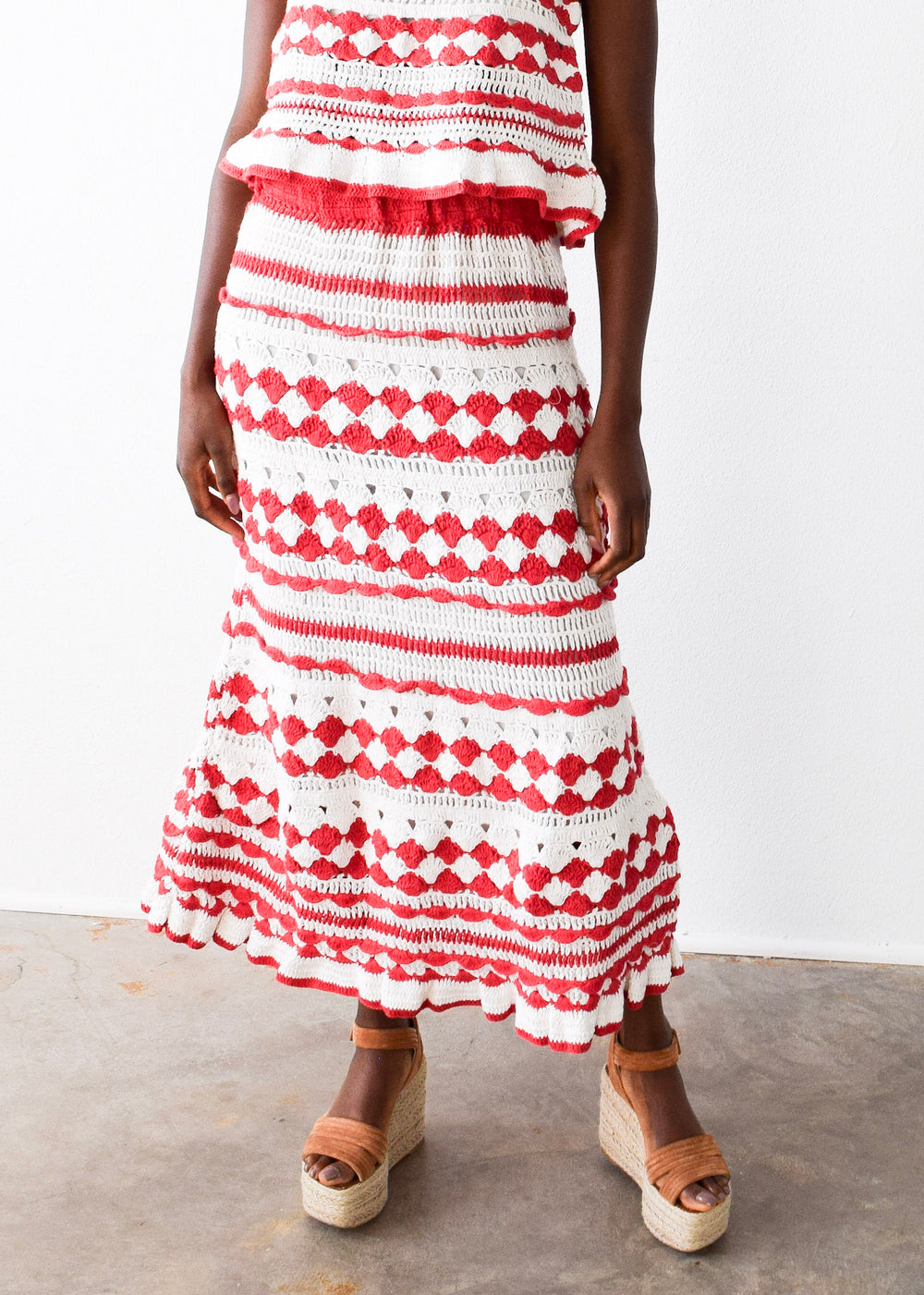 Crochet Skirt Geranium Red