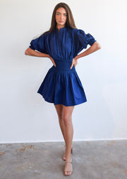 Smocked Waist Dress Blueprint Poplin