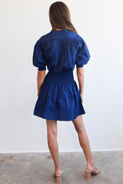 Smocked Waist Dress Blueprint Poplin