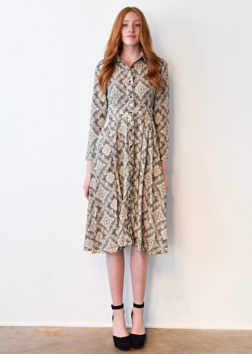 Shirt Dress Long Sleeve Bandana