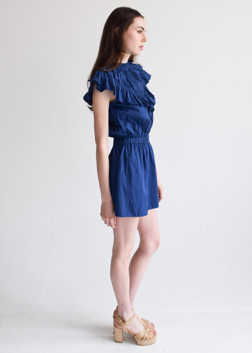 Vivian Dress Navy Solid