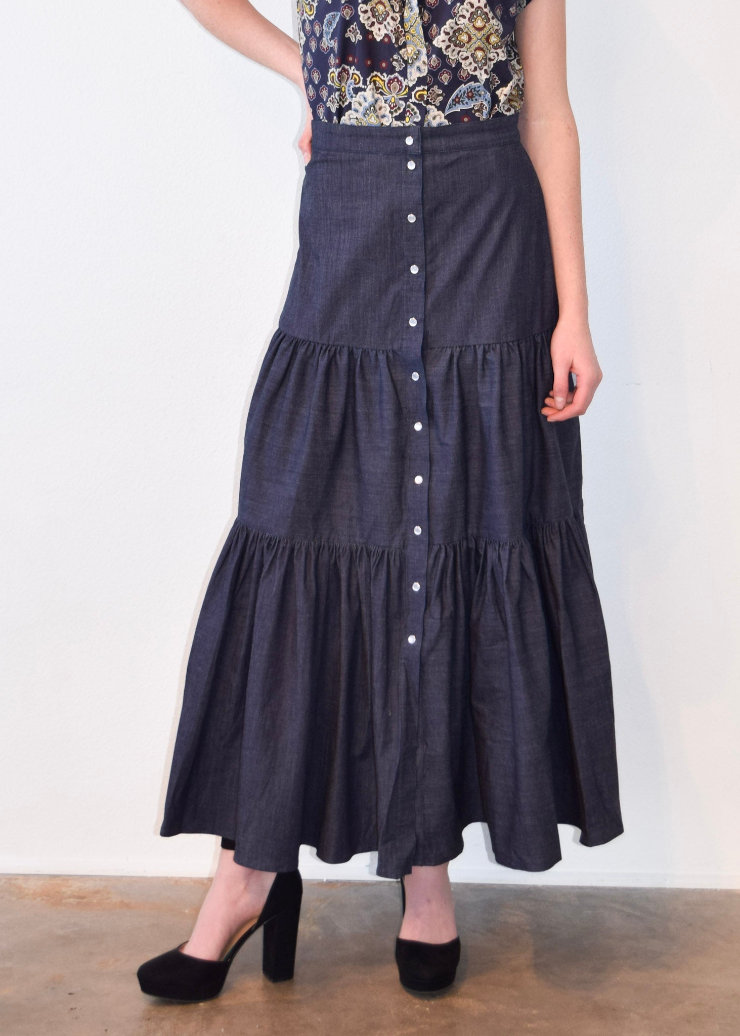 Lindsey Skirt Dark Blue Denim