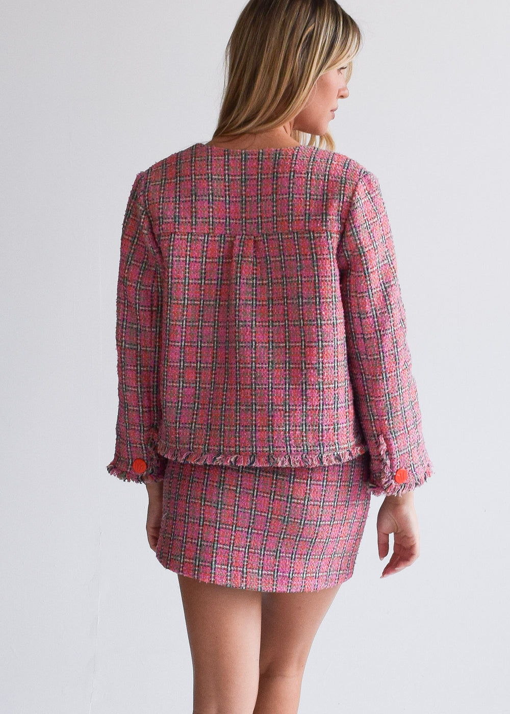 Boxy Jacket Pink Tweed