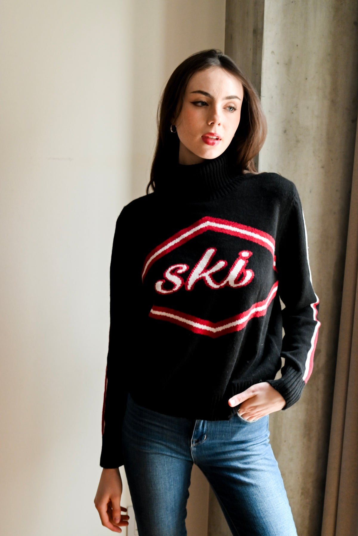 Ski Turtleneck Sweater Black