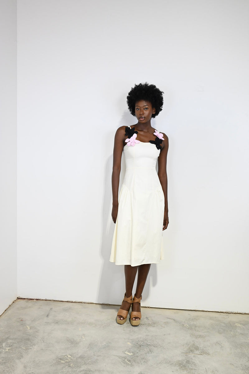 Orchid Midi Dress White
