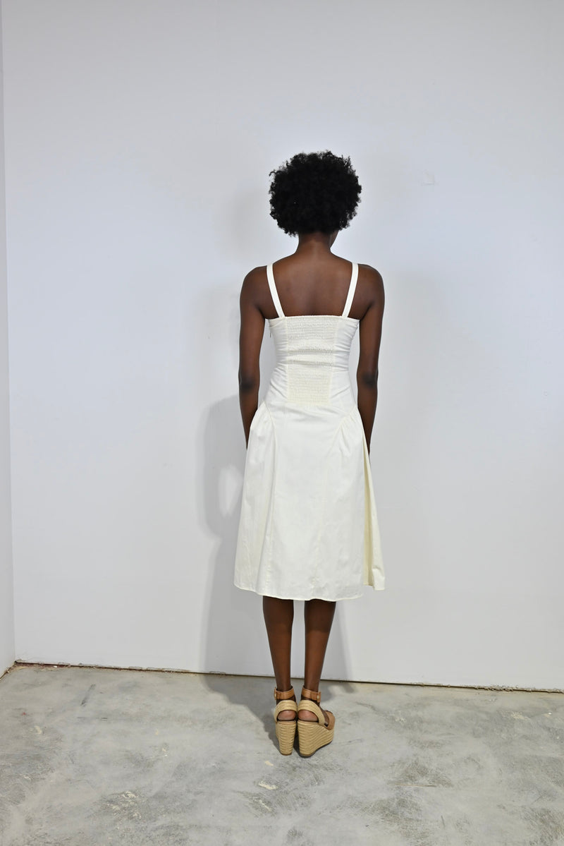 Orchid Midi Dress White