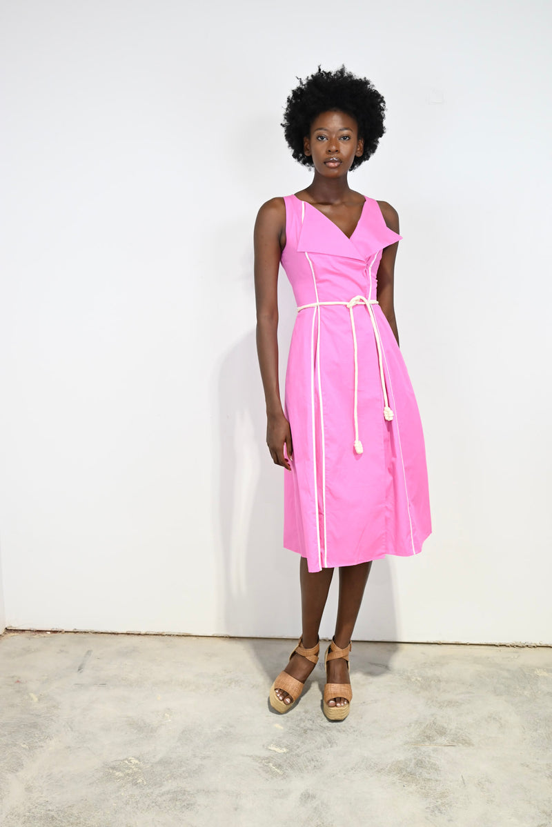 Florentine Wrap Dress Pink