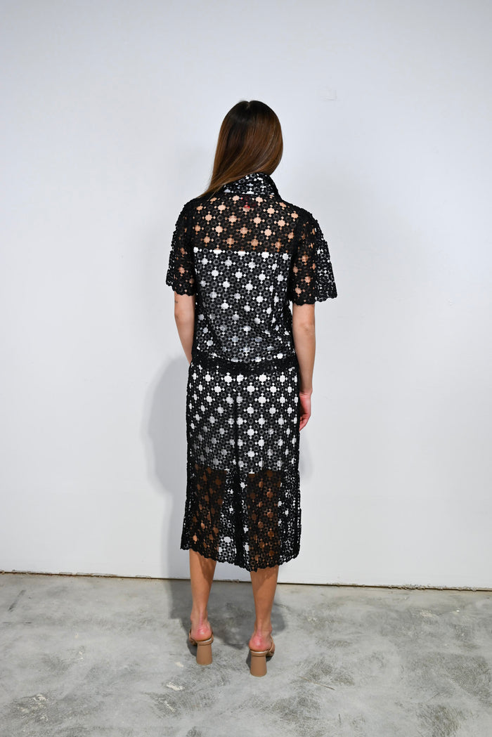 Lily Midi Skirt Black Lace