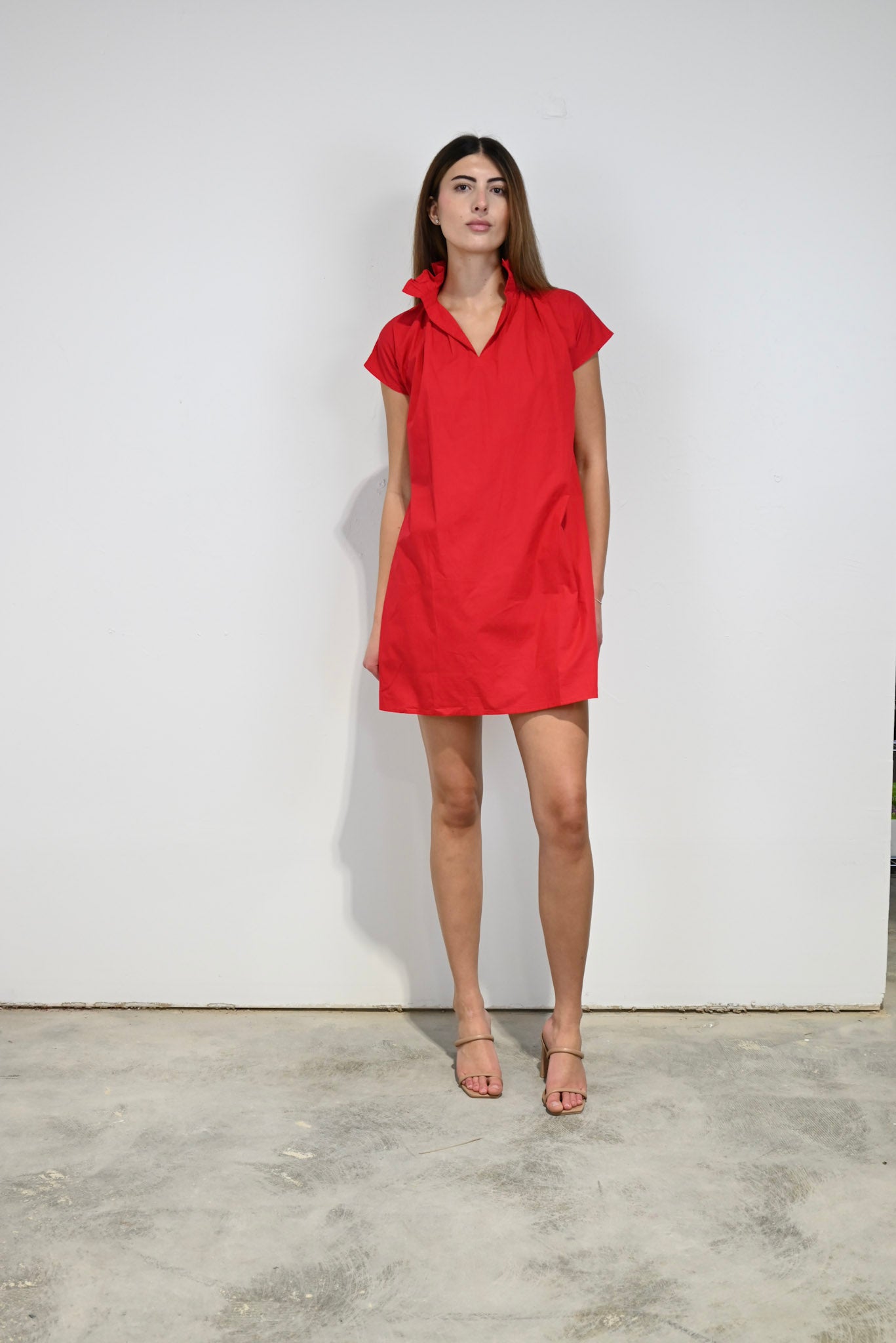 Vicki Short Sleeve Dress Red