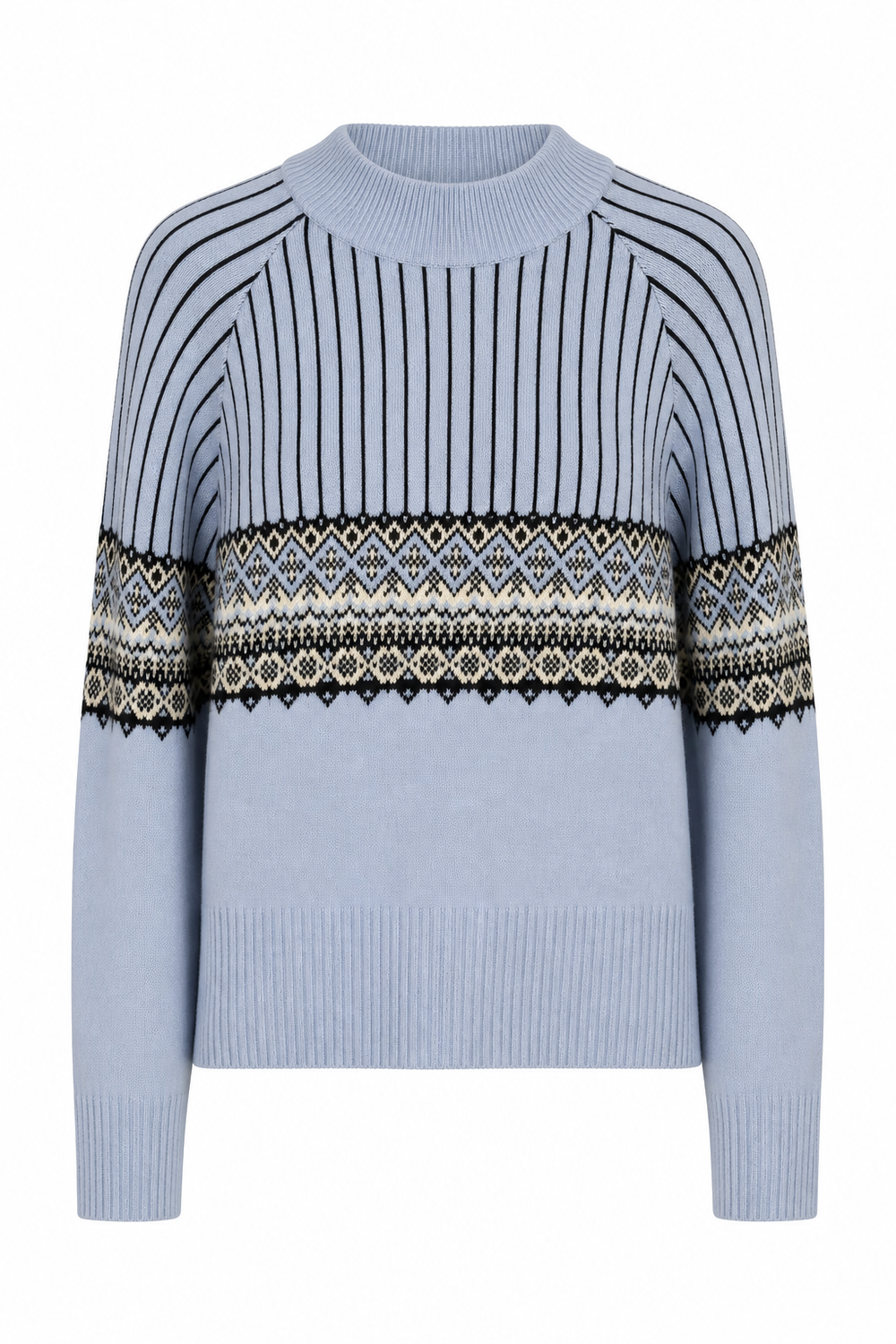 Fair Isle Crew Neck Sweater Blue