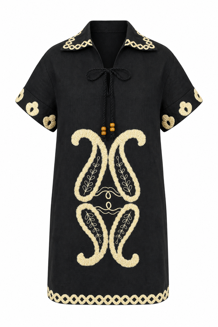 Florentine Short Dress Como Raffia