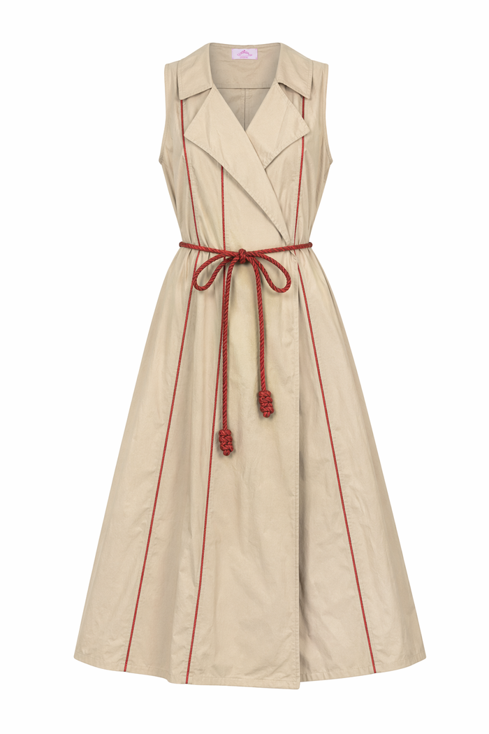 Florentine Wrap Dress Khaki