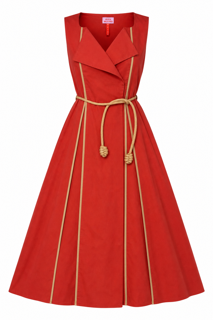 Florentine Wrap Dress Burnt Orange