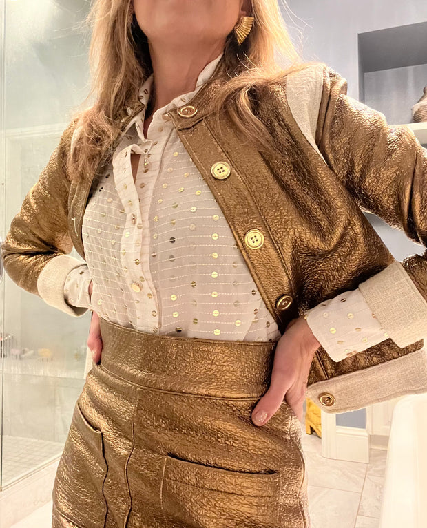 Crop Jacket Gold Coated