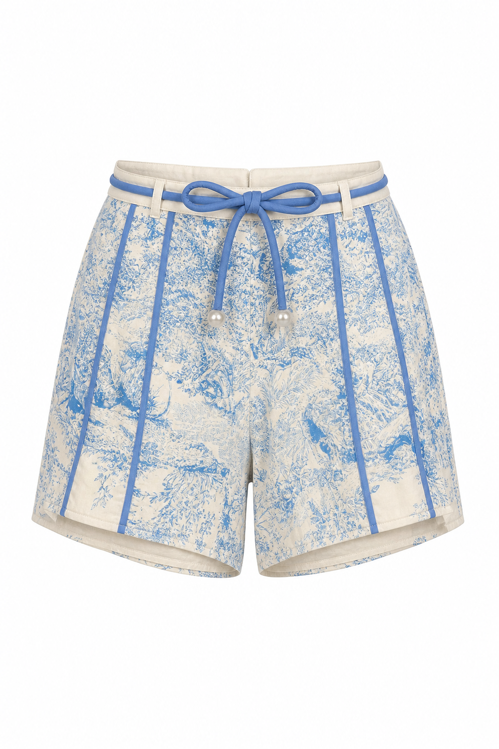 Grasse Piped Shorts Blue Toile