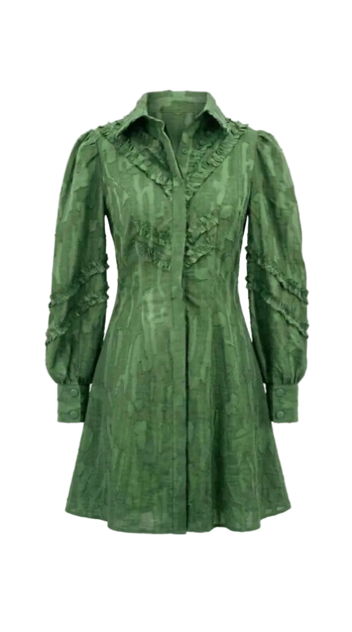 Grenadine Short Dress Moss
