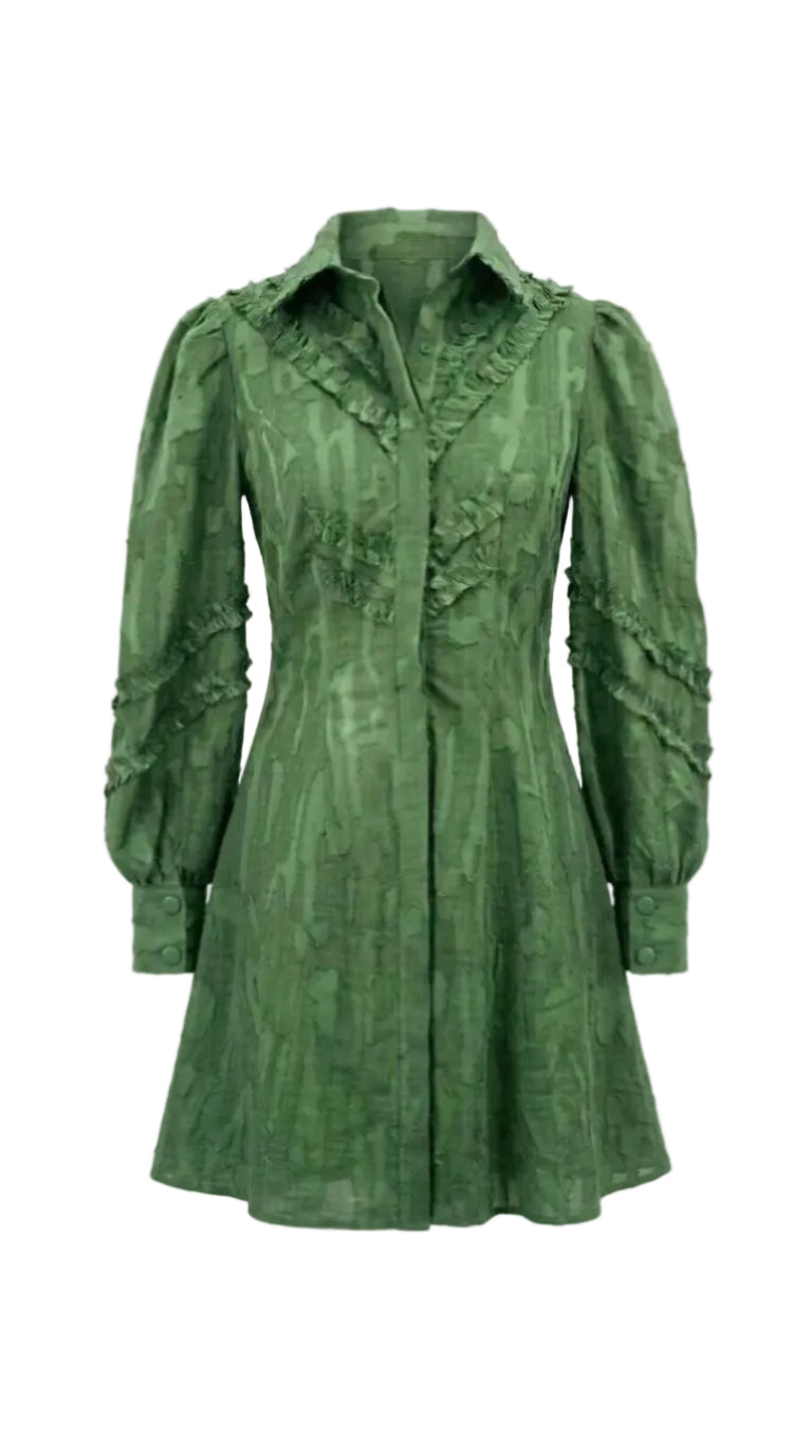Grenadine Short Dress Moss