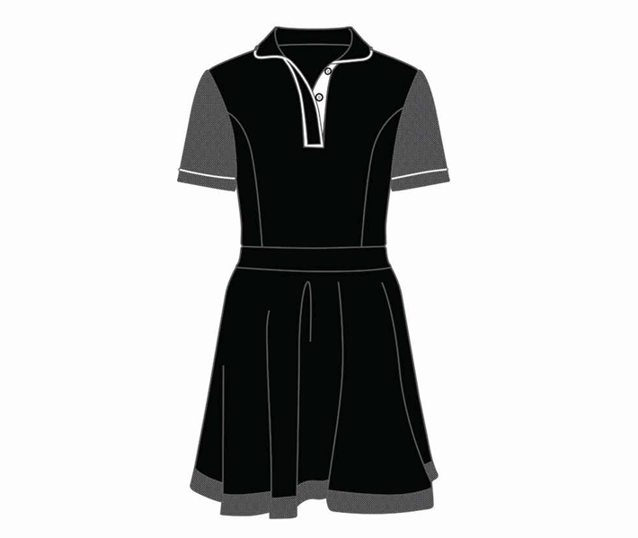 Henley Button Dress - Black