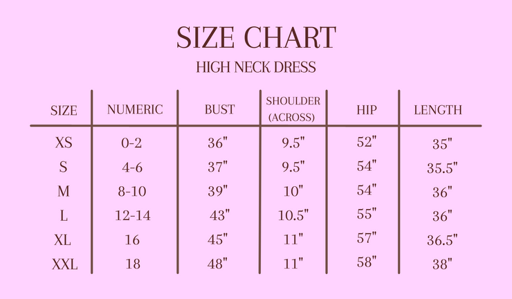 High Neck Dress Hot Pink