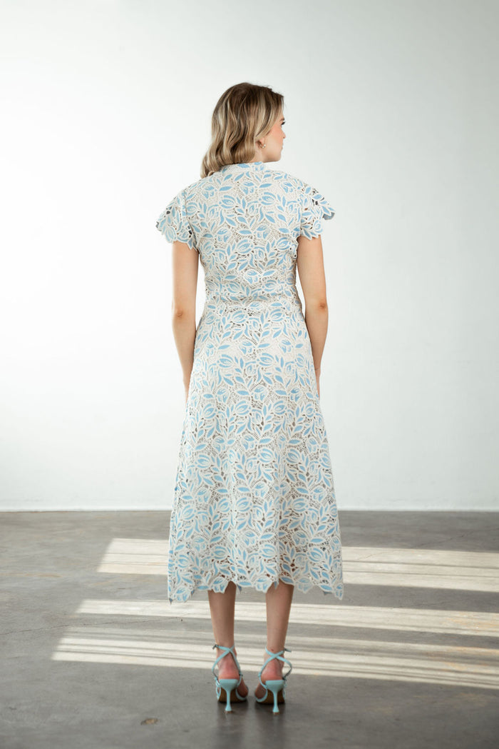 Column Dress Blue Lace