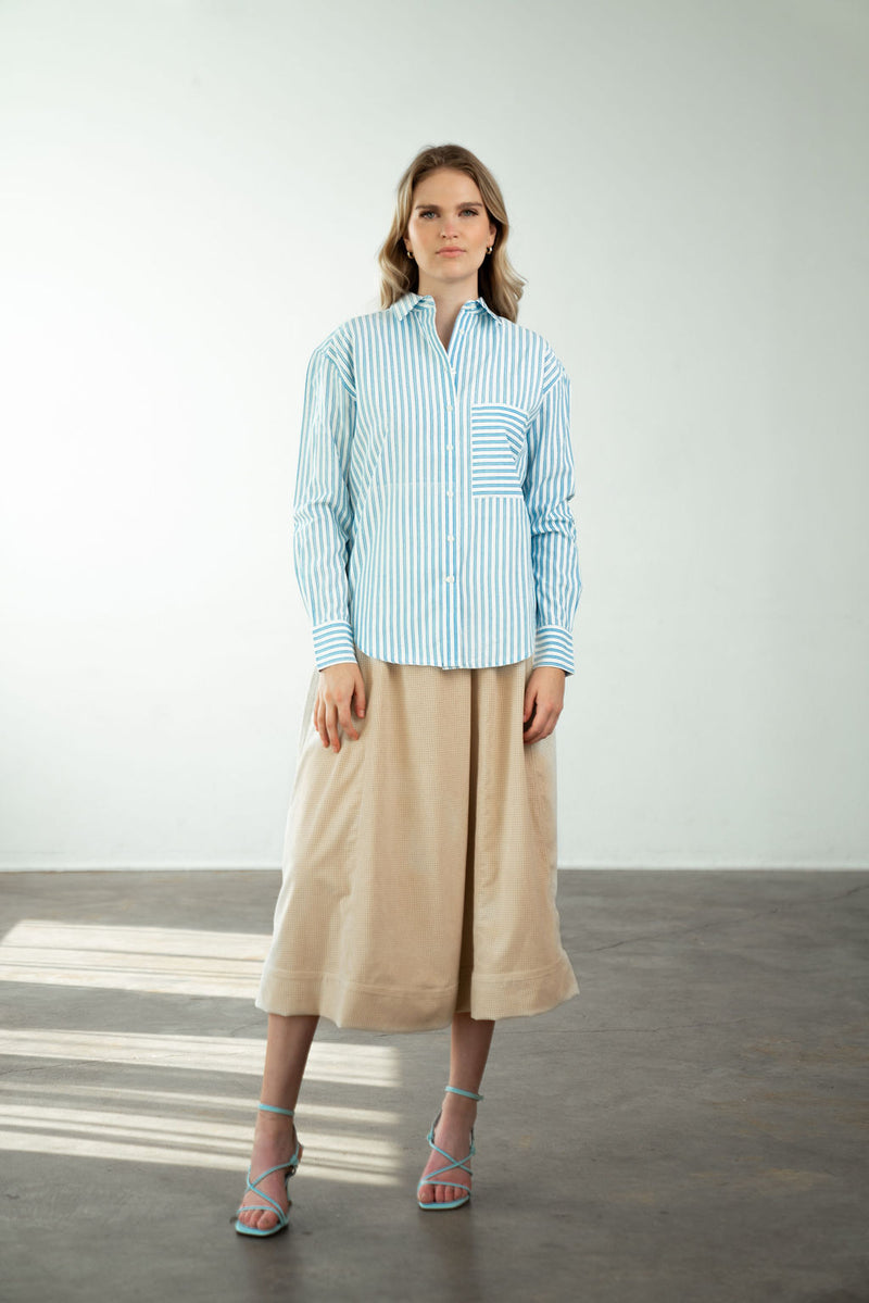 Boyfriend Shirt Blue Striped