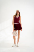 Gwen Drop Waist Dress Burgundy