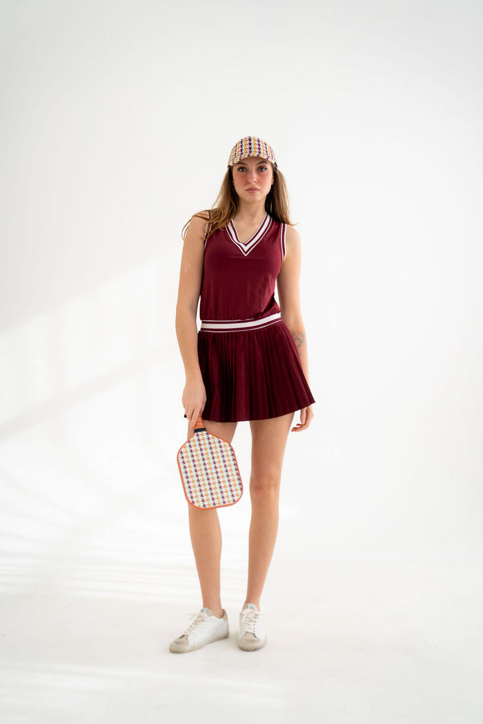 Gwen Drop Waist Dress Burgundy