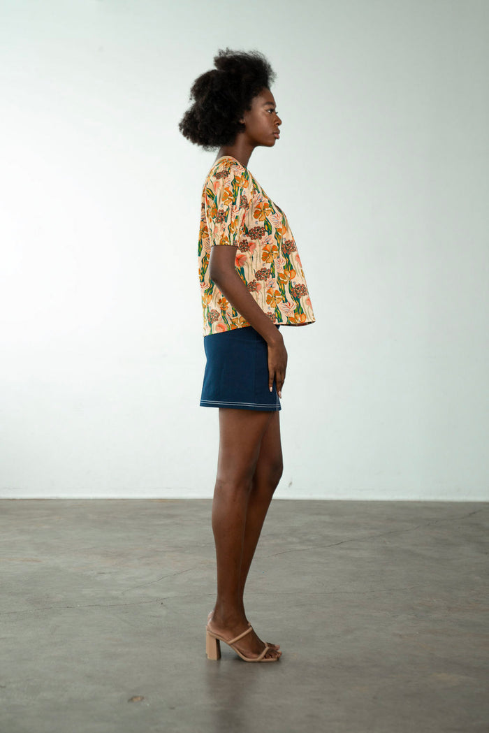Square Neck Top Pink Lily
